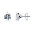 Solitaire CZ Stud Earrings in Sterling Silver, 7mm