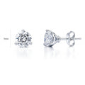 Solitaire CZ Stud Earrings in Sterling Silver, 7mm