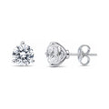 Solitaire CZ Stud Earrings in Sterling Silver, 9mm