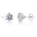 Solitaire CZ Stud Earrings in Sterling Silver, 9mm