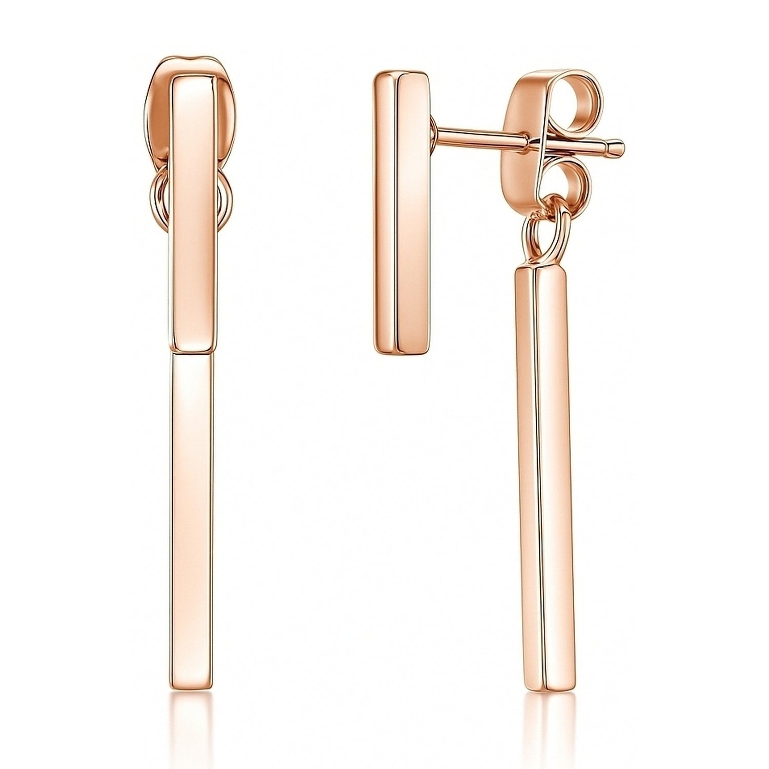 Bar Earrings, Rose Gold-Tone
