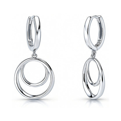 Open Circle Necklace and Earrings in Sterling Silver