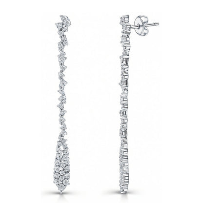 Cluster Teardrop CZ Earrings in Sterling Silver