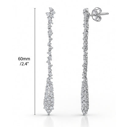 Cluster Teardrop CZ Earrings in Sterling Silver