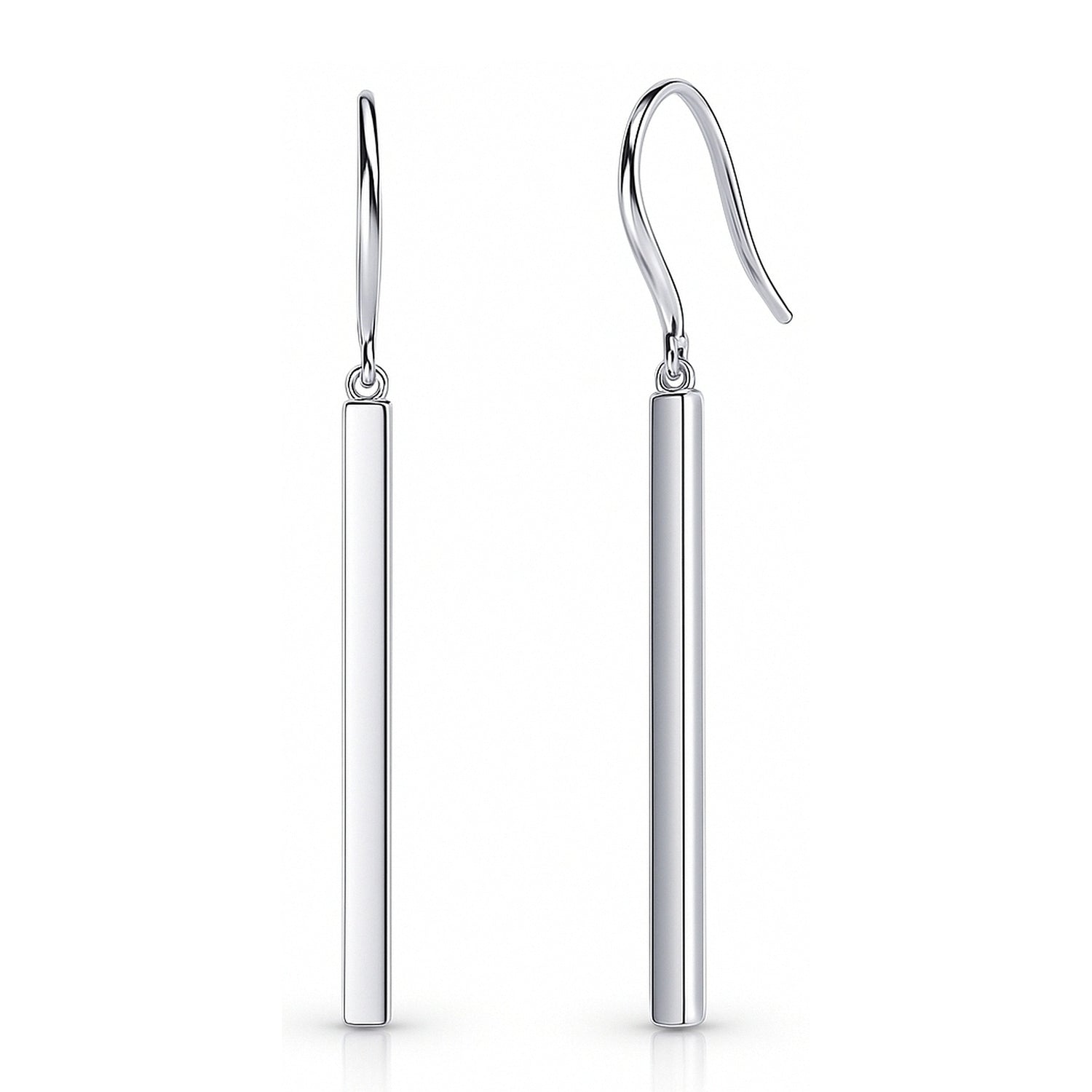 Bar Fish Hook Earrings in Sterling Silver, 1 of 5