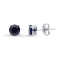 Solitaire CZ Stud Earrings in Sterling Silver 1.6ct, Sapphire Color