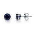 Solitaire 1.6ct CZ Cartilage Stud Earrings in Sterling Silver, Sapphire Color