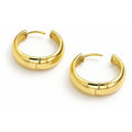 Dome Small Hoop Earrings in Sterling Silver 0.8 inch, Yellow Gold Flashed