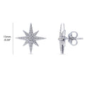 Front view of North Star CZ Necklace and Earrings in Sterling Silver, Rhodium Plated