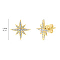 Front view of North Star CZ Necklace and Earrings in Sterling Silver, Yellow Gold Flashed