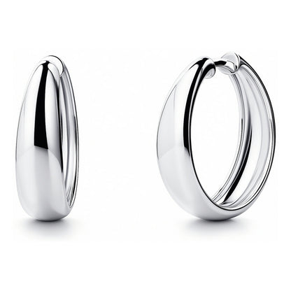 Dome Hoop Earrings in Gold Flashed Sterling Silver 1", 2 Pairs