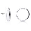 Dome Small Hoop Earrings Set in Sterling Silver 0.6-1 inch, 3-Pairs Style 1