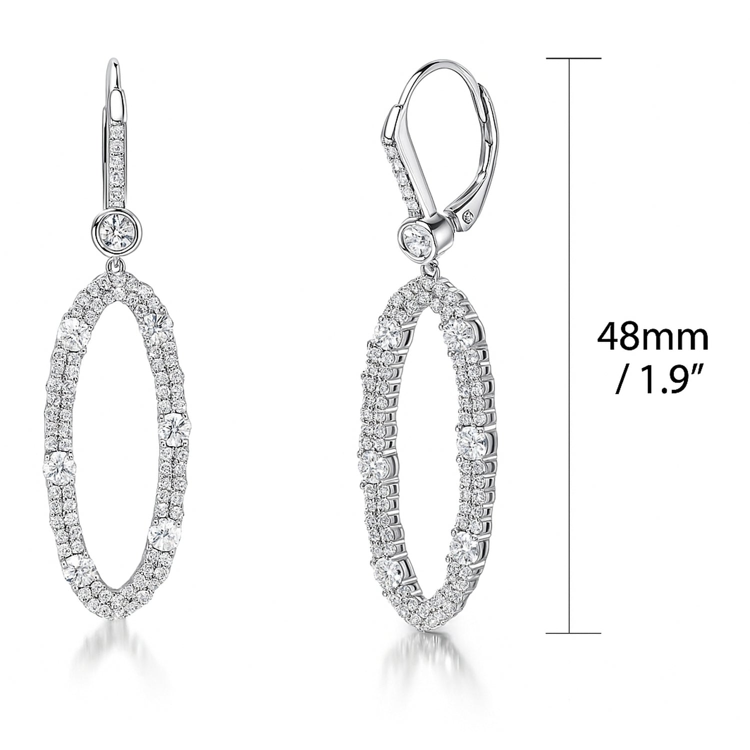 Open Oval Cluster CZ Set in Sterling Silver