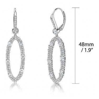 Open Oval Cluster CZ Set in Sterling Silver
