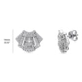 Front view of Art Deco CZ Stud Earrings in Sterling Silver