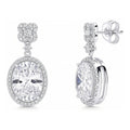 Halo Clover Oval CZ Set in Sterling Silver, Clear Color