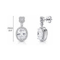 Halo Clover Oval CZ Set in Sterling Silver, Clear Color