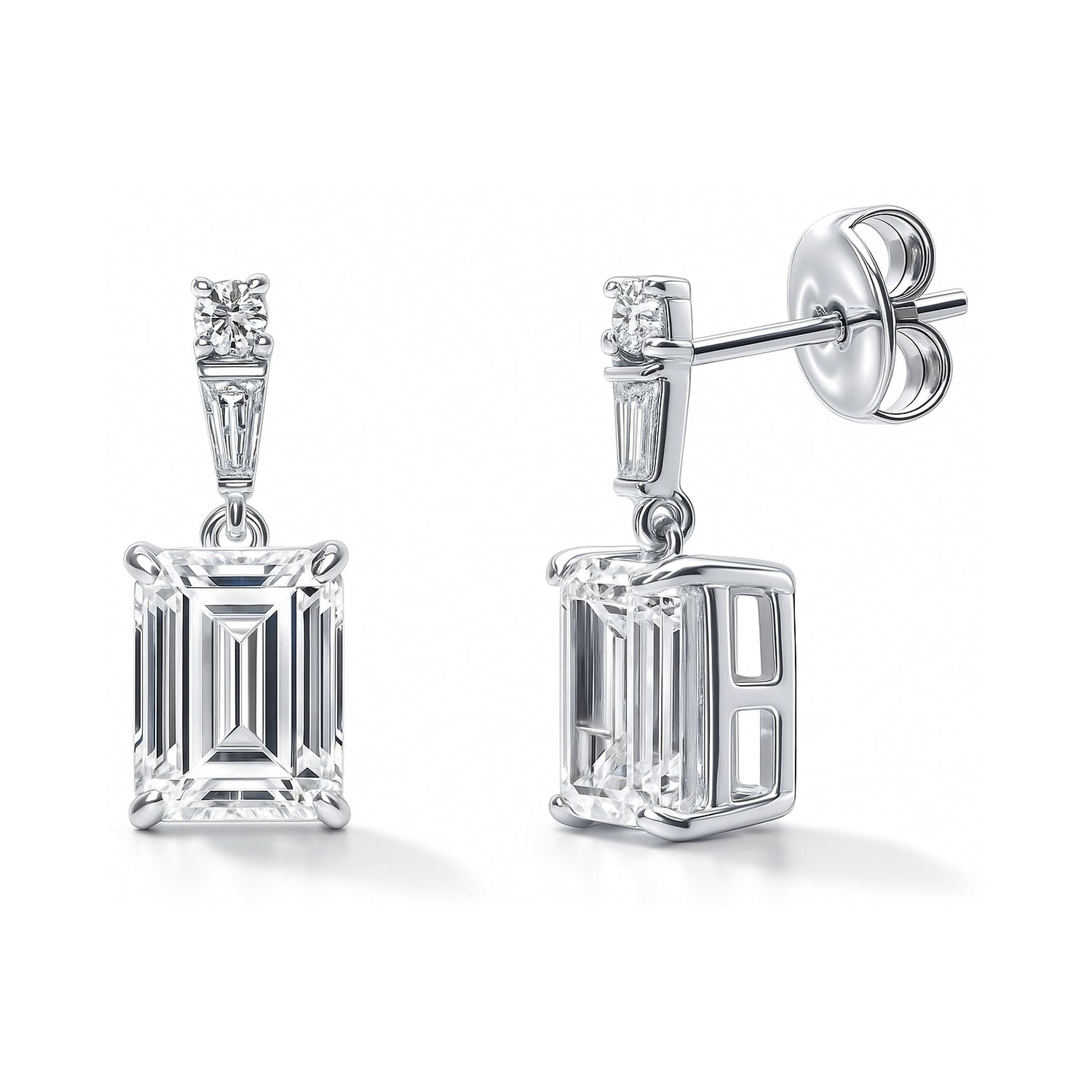 Solitaire 1.7ct/3.4ct Emerald Cut CZ Set in Sterling Silver, 4 of 10
