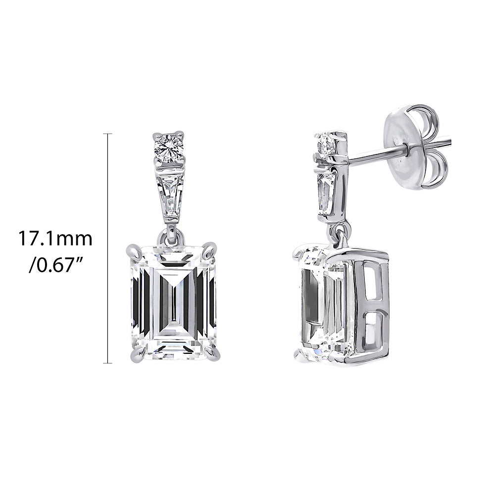 Front view of CZ Earrings in Sterling Silver, 3 of 3