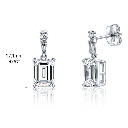 Solitaire 1.7ct/3.4ct Emerald Cut CZ Set in Sterling Silver