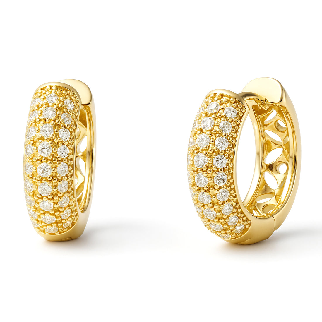 Dome CZ Small Hoop Earrings 0.8"