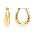 Oval Medium Hoop Earrings 0.9 inch, Gold-Tone