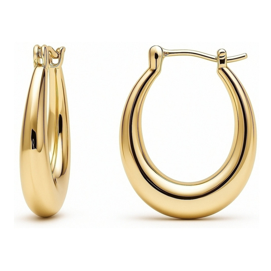 Oval Small Hoop Earrings 0.9"