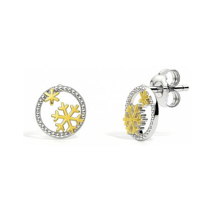 Snowflake Stud Earrings in Gold Flashed Sterling Silver