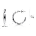 Small Hoop Earrings, 1 inch, Silver-tone