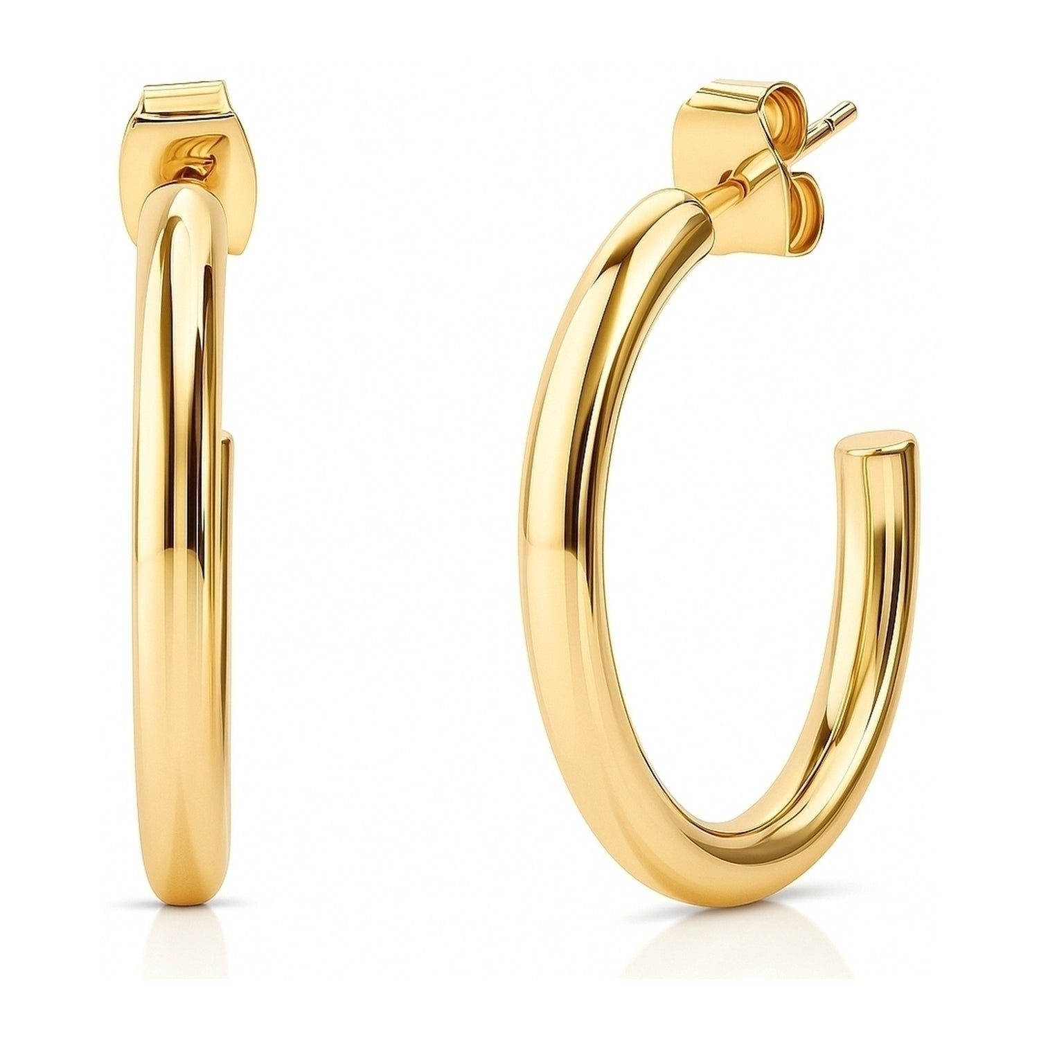 Small Hoop Earrings, 1 inch, Gold-tone