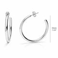 Small Hoop Earrings, 1.4 inch, Silver-tone