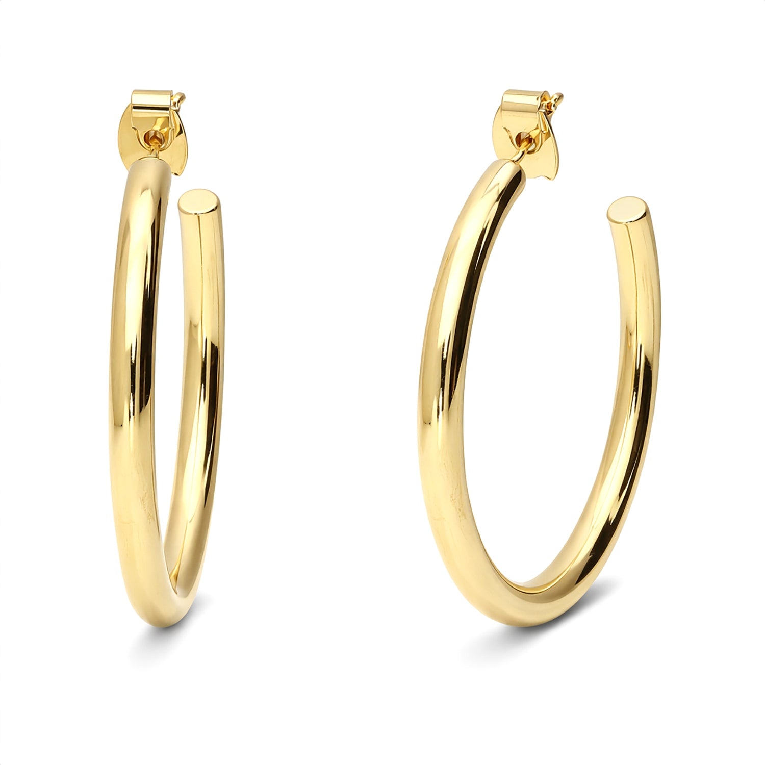 Small Hoop Earrings, 1.4 inch, Gold-tone
