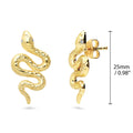 Front view of Snake CZ Stud Earrings in Sterling Silver