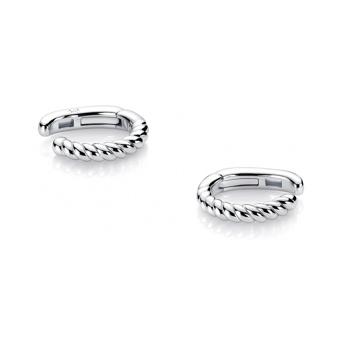 Cable Ear Cuff Cartilage Earrings in Sterling Silver