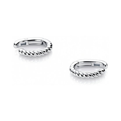 Cable Ear Cuff Cartilage Earrings in Sterling Silver, 2 Pairs