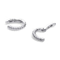 Front view of Cable Ear Cuffs in Sterling Silver, Rhodium Plated