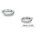 Cable Ear Cuff Cartilage Earrings in Sterling Silver, Rhodium Plated