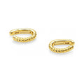 Cable Ear Cuff Cartilage Earrings in Sterling Silver, Yellow Gold Flashed