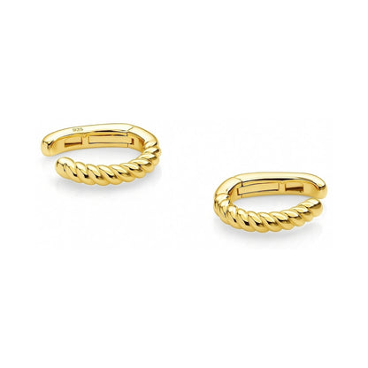 Cable Ear Cuff Cartilage Earrings in Sterling Silver, 2 Pairs
