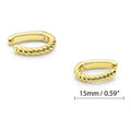 Cable Ear Cuff Cartilage Earrings in Sterling Silver, Yellow Gold Flashed