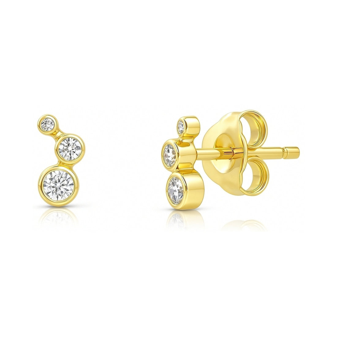 Cartilage Graduated CZ Cartilage Stud Earrings in Sterling Silver