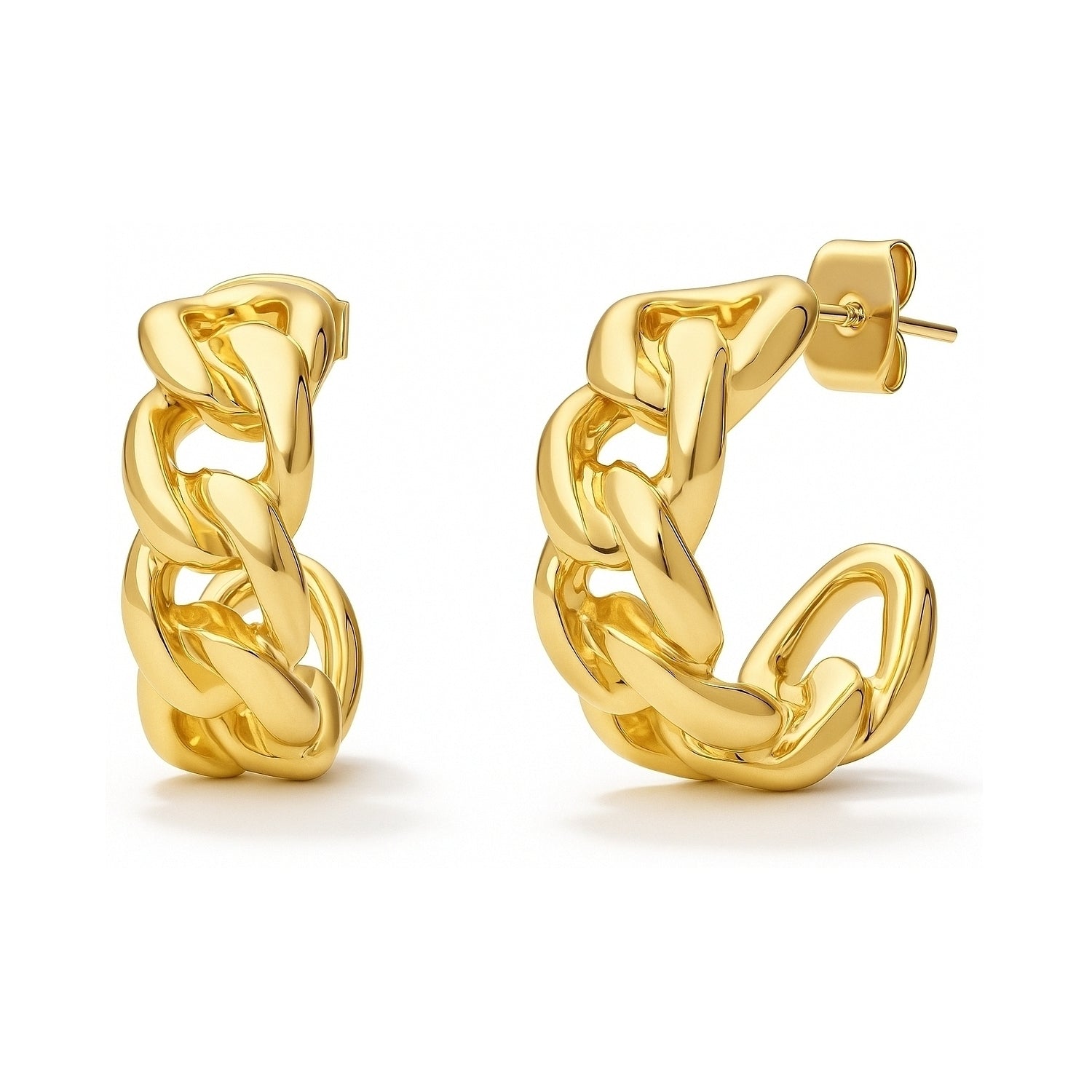 Cable Rope Small Hoop Earrings 0.8", 2 Pairs