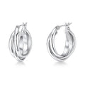 Interlocking Woven Infinity Small Hoop Earrings 1 inch, Silver-tone