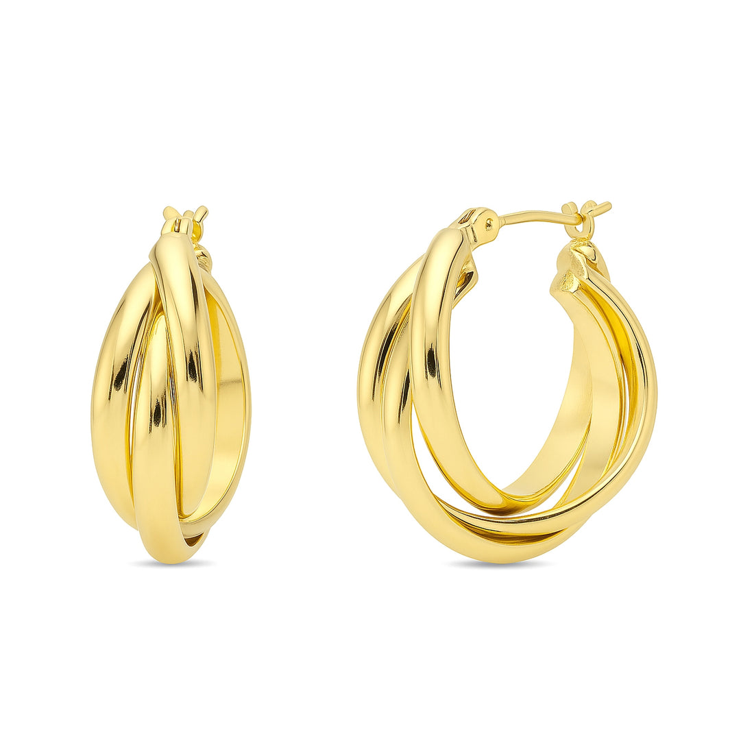 Interlocking Woven Infinity Small Hoop Earrings 1"