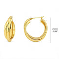 Interlocking Woven Infinity Small Hoop Earrings 1 inch, Gold-tone