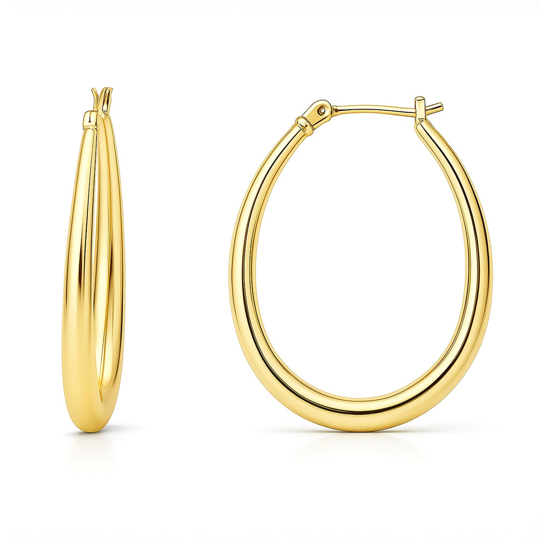Teardrop Hoop Earrings 1.4"