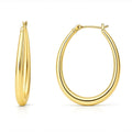 Teardrop Hoop Earrings 1.4 inch, Gold-tone