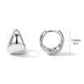 Dome Mini Huggie Earrings 0.5 inch, Rhodium Plated
