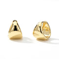Dome Mini Huggie Earrings 0.5 inch, Gold Flashed