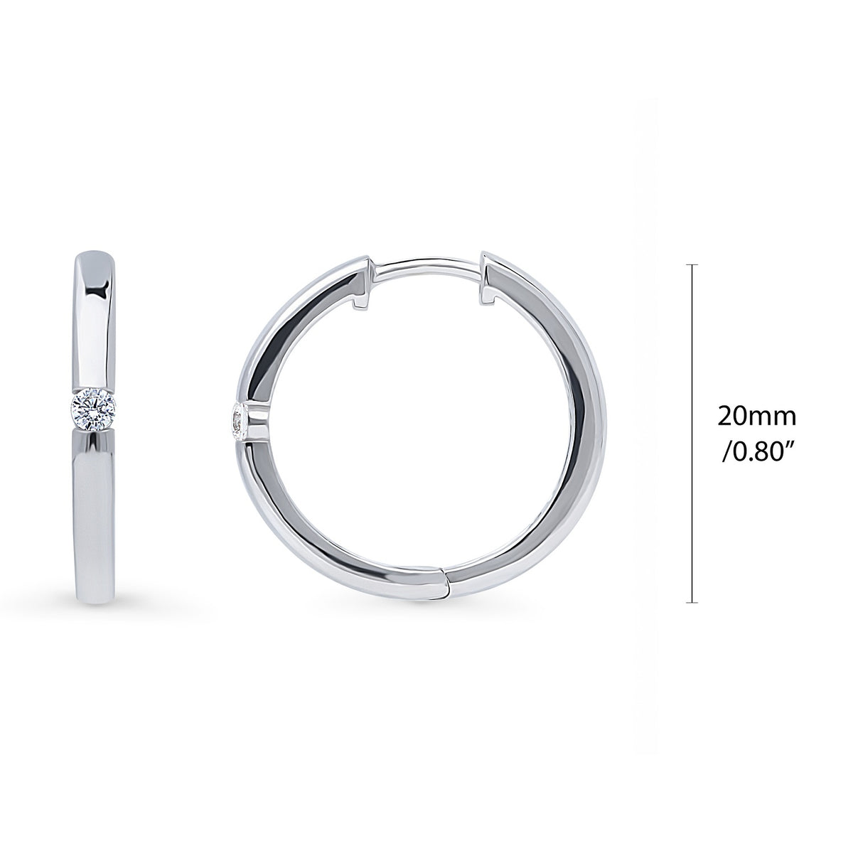 Solitaire CZ Small Hoop Earrings